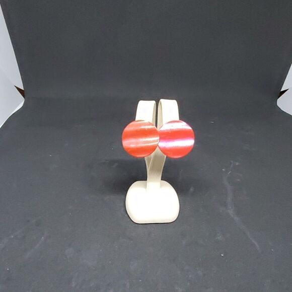Vintage Red Clip On Earrings - Picture 1 of 3